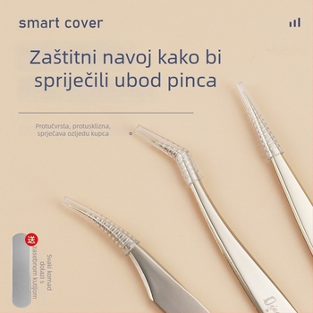 Set pinceta za trepavice od nehrđajućeg čelika visoke preciznosti, segmentirani dizajn, bez električne energije, paket 1 komad, tri stilova, Dolphin Straight Clip