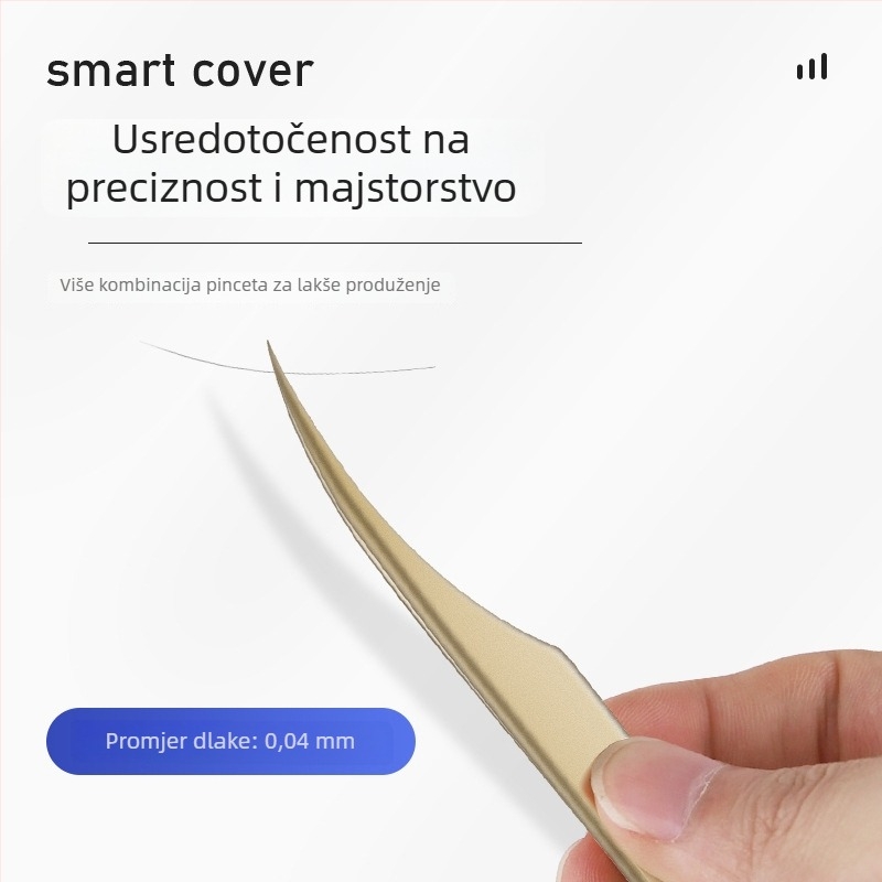Set pinceta za trepavice od nehrđajućeg čelika visoke preciznosti, segmentirani dizajn, bez električne energije, paket 1 komad, tri stilova, Dolphin Straight Clip