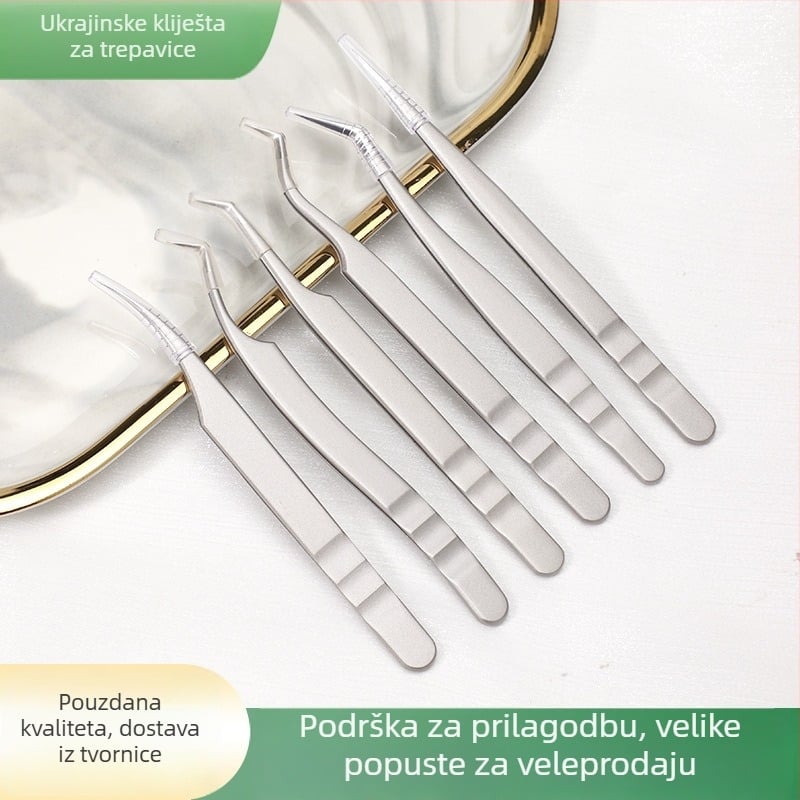 Klešta za produženje trepavica - nehrđajući čelik, Jin Tenghui, alat za uvijanje trepavica