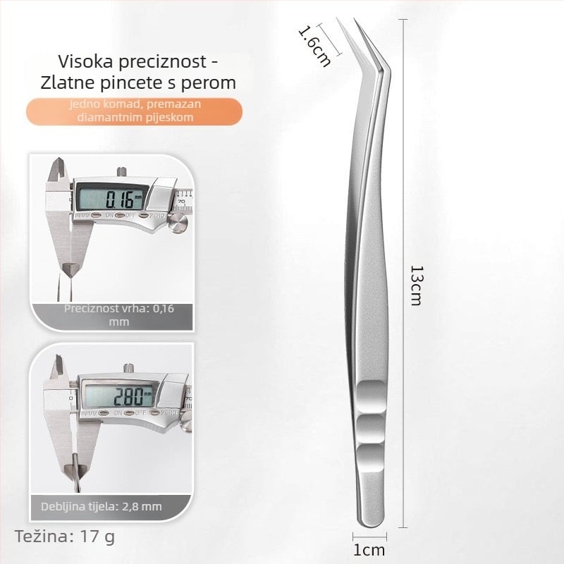 Klešta za produženje trepavica - nehrđajući čelik, Jin Tenghui, alat za uvijanje trepavica