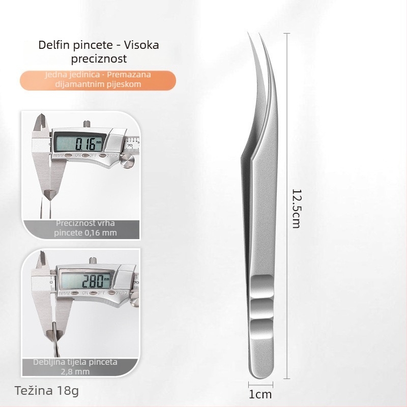 Klešta za produženje trepavica - nehrđajući čelik, Jin Tenghui, alat za uvijanje trepavica