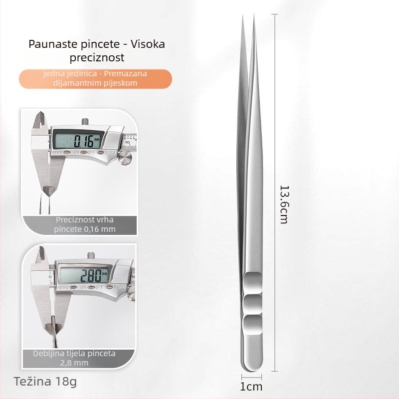 Klešta za produženje trepavica - nehrđajući čelik, Jin Tenghui, alat za uvijanje trepavica