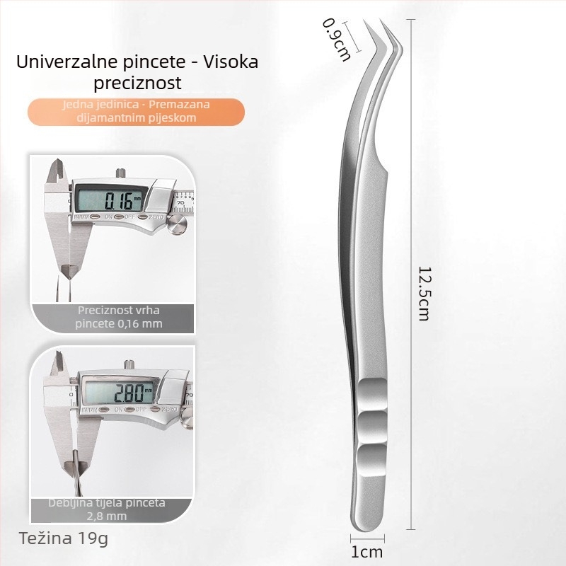 Klešta za produženje trepavica - nehrđajući čelik, Jin Tenghui, alat za uvijanje trepavica