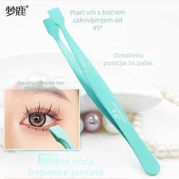 Dream Deer pinceta za trepavice - visoka preciznost, plosnata glava, plosni vrh, nehrđajući čelik