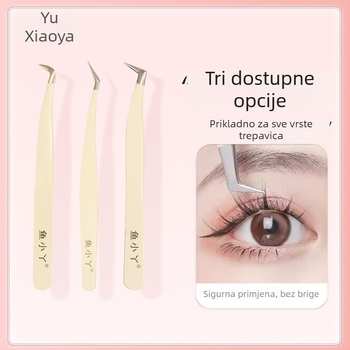 Pinceta za trepavice i uvijač trepavica za početnike — nehrđajući čelik, marka Little Fish, opća uporaba