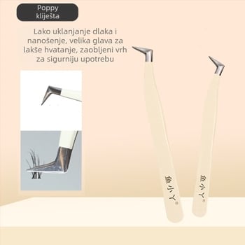 Pinceta za trepavice i uvijač trepavica za početnike — nehrđajući čelik, marka Little Fish, opća uporaba