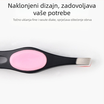 Pinceta od nehrđajućeg čelika s tri otvora, nagnuti vrh, za trepavice i oblikovanje dvostrukog kapka i obrva