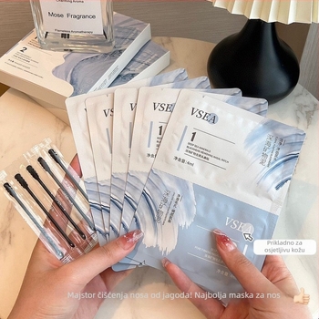 Kombinacija nosnih maski za čišćenje pora – uklanjanje crnih mrlja, sužavanje pora, dubinsko čišćenje, hidratacija, njega T-zone