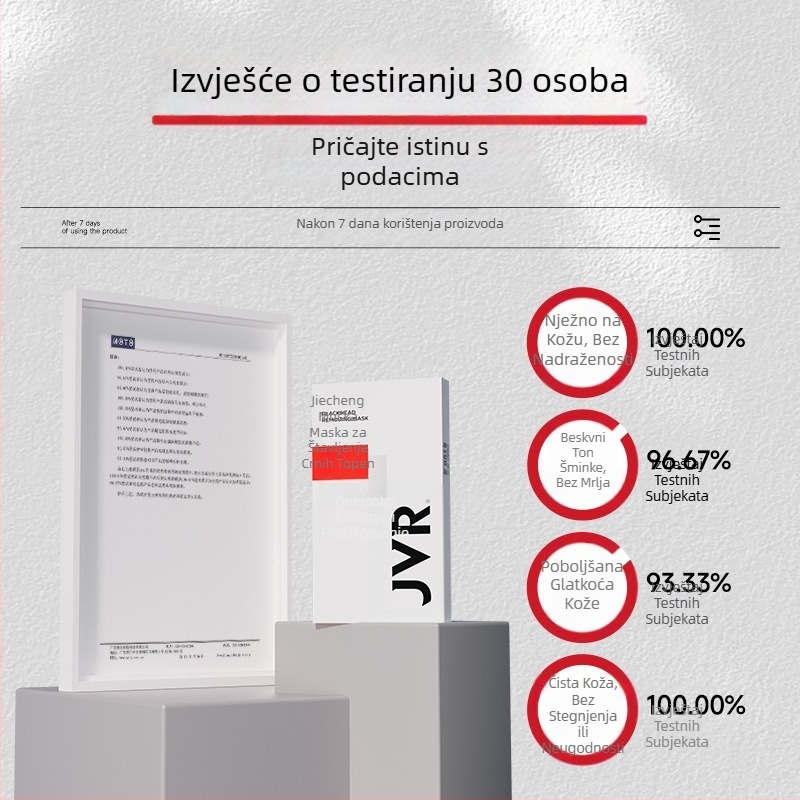 Jewell Nosne trake za pročišćavanje crnih prištića – nježno Peel-Off, dubinsko čišćenje pora i zatezanje pora – pakiranje 10 kom, za sve tipove kože, za muškarce, 0.7 g/mL