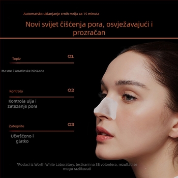 2-u-1 set nosnih flastera za uklanjanje mitesera; sužava pore; uklanja mitesere i prištiće; 6 flastera u kutiji; rok trajanja 3 godine (6 flastera/kutija; pogodno za opću kožu)