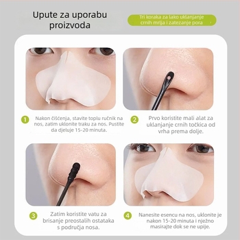 Set naljepnica za nos za finije pore i uklanjanje crnih točaka (Njega T-zone · 6 g×5 + 4 g×5 naljepnica · Mengtu Li Xue · Pogodno za normalnu/mješovitu/masnu/suhu/citljivu kožu · Rok trajanja 3 godine)