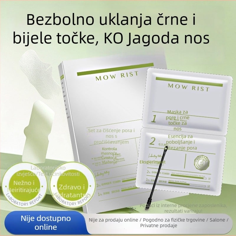 Set naljepnica za nos za finije pore i uklanjanje crnih točaka (Njega T-zone · 6 g×5 + 4 g×5 naljepnica · Mengtu Li Xue · Pogodno za normalnu/mješovitu/masnu/suhu/citljivu kožu · Rok trajanja 3 godine)