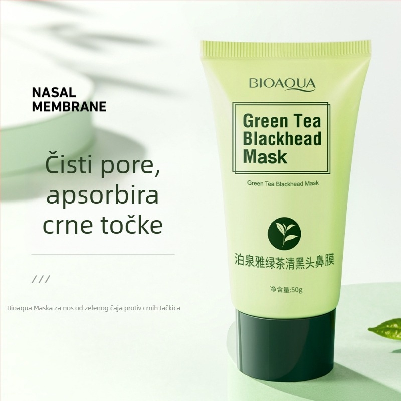 Poquanya maska za nos za apsorpciju mitesera s ekstraktom zelenog čaja, Peel-off, njega T-zona, Neto sadržaj 50, Rok trajanja 3 godine