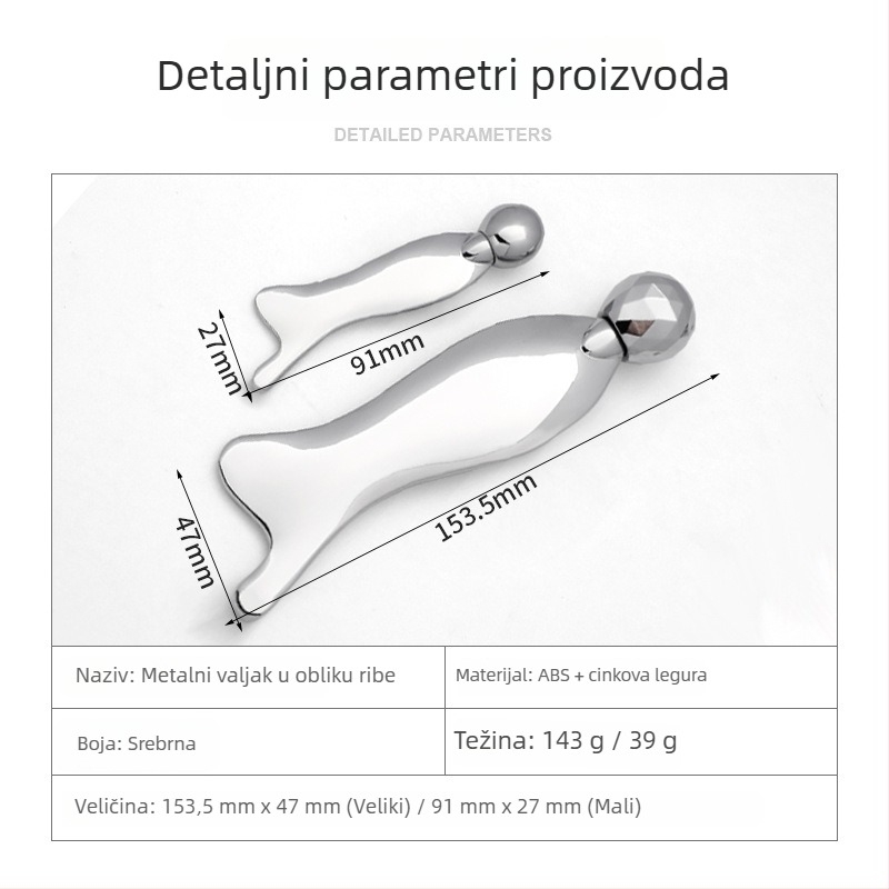 Metalna ploča za masažu s 3D rolom za podizanje i učvršćivanje; masažni alat s rolerom; cinkova legura