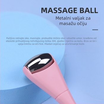 Masazer za oči s dvostrukom glavom, metalni valjak i ABS drška, ručni rad, 1 brzina, za kućnu upotrebu