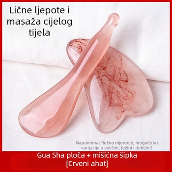Guasha masažna pločica od prirodne smole – masaža lica i očiju, V-oblik lica podizanje, 140 g