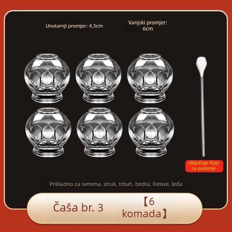 Stakleni set cupping Morning Industry za kućnu upotrebu – uređaj tradicionalne kineske medicine