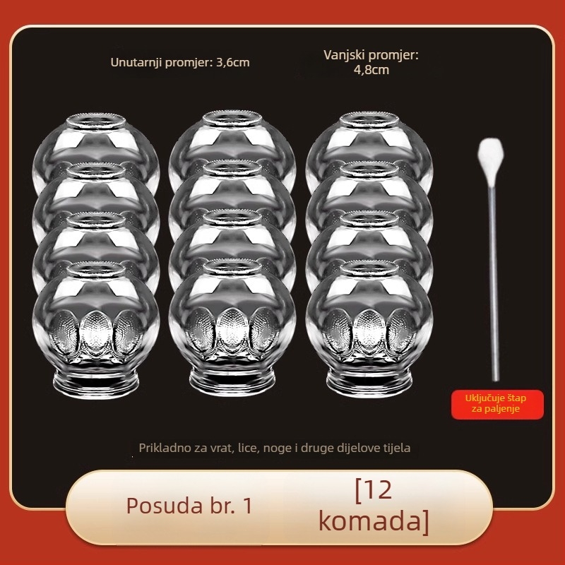 Stakleni set cupping Morning Industry za kućnu upotrebu – uređaj tradicionalne kineske medicine