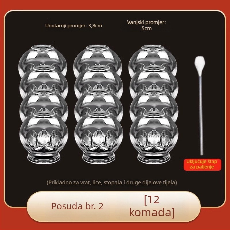 Stakleni set cupping Morning Industry za kućnu upotrebu – uređaj tradicionalne kineske medicine