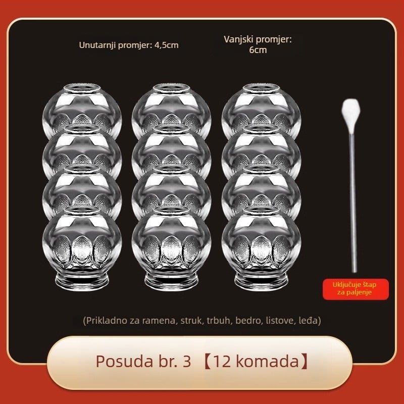 Stakleni set cupping Morning Industry za kućnu upotrebu – uređaj tradicionalne kineske medicine