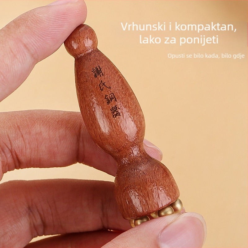 Ji Hui masažer za lice od mesinga i ružinog drveta za akupunkturnu točku, 1 kom.