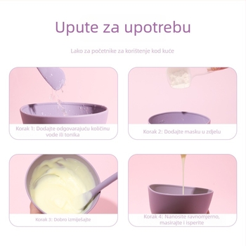 LADES Silikonska posuda za masku za lice s četkicom i žličicom – alat za masažu maski, 50 g