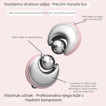 Nehrđajući čelični masažer s valjkom za hladni kompres i njegu kože, 1 brzina, kućna upotreba