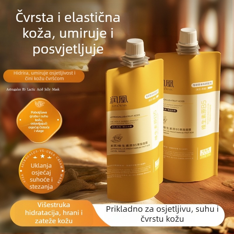 Runhuang maska s astragalusom i provitaminom B5 s voćnim kiselinama – krema-gel tekstura, hidratira, zateže kožu, umiruje crvenilo, za sve tipove kože
