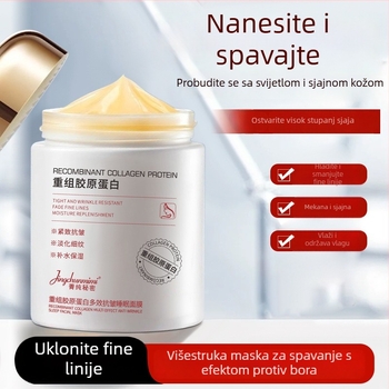 Maska za noć s rekombantnim kolagenom, hidratantna i posvjetljujuća maska s glinom, 100 ml, rok trajanja 3 godine