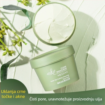 Zelena čajna glinena maska za dubinsko čišćenje, kontrolu ulja, sužavanje pora, hidrataciju i uklanjanje crnih mitesa (120 ml)