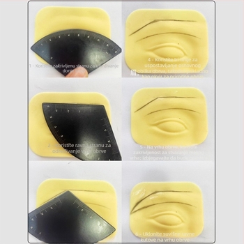 Alat za crtanje obrva s metalnom ravnalom, simetrično pozicioniranje na tri točke za precizan dizajn obrva (Podrijetlo: Guangzhou)