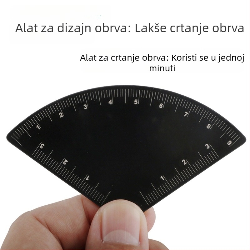 Alat za crtanje obrva s metalnom ravnalom, simetrično pozicioniranje na tri točke za precizan dizajn obrva (Podrijetlo: Guangzhou)