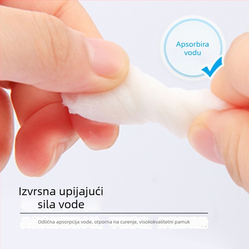 Debeli pamukovi tamponi za uklanjanje šminke, čisti pamuk, 500 komada
