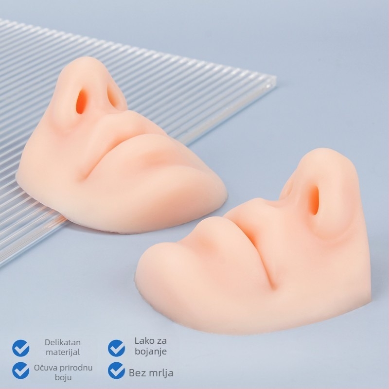 Silikonski 5D modul za usne i nos za trening, koža za praktično tetoviranje usana za početnike, 3D realističan kalup usana