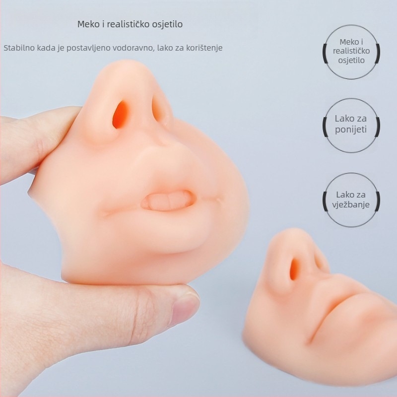 Silikonski 5D modul za usne i nos za trening, koža za praktično tetoviranje usana za početnike, 3D realističan kalup usana
