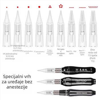 Tetovirajuća igla za stroj za mikrobladiranje, univerzalna kompatibilnost, neto težina 20 g, 100 komada u paketu, licencirana privatna oznaka