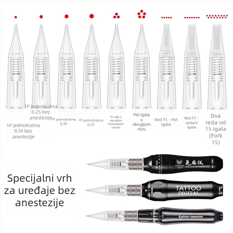 Tetovirajuća igla za stroj za mikrobladiranje, univerzalna kompatibilnost, neto težina 20 g, 100 komada u paketu, licencirana privatna oznaka