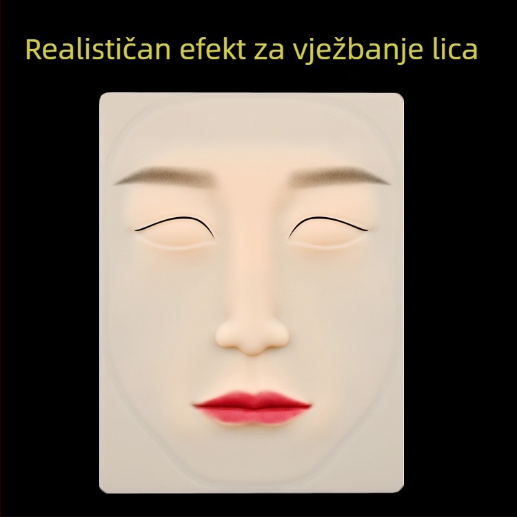 Koža za trening tetovaže obrva, cijelo lice, silikonska napodobna koža za polupermanentni trening