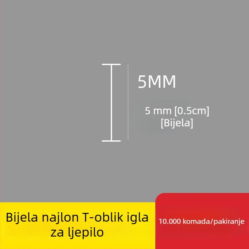 Igla za etikete od najlona, I-oblik, tanka plastična igla, 10.000 kom.; Materijal: reciklirani PP; Primjena: hlače, čarape, duksevi, donje rublje, zavjese, odjeća, stražnja kopča grudnjaka