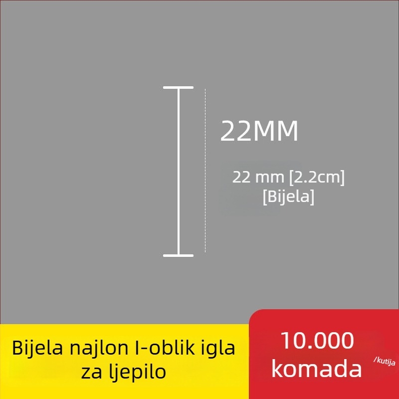 Igla za etikete od najlona, I-oblik, tanka plastična igla, 10.000 kom.; Materijal: reciklirani PP; Primjena: hlače, čarape, duksevi, donje rublje, zavjese, odjeća, stražnja kopča grudnjaka