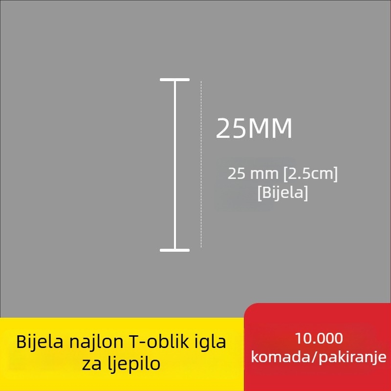 Igla za etikete od najlona, I-oblik, tanka plastična igla, 10.000 kom.; Materijal: reciklirani PP; Primjena: hlače, čarape, duksevi, donje rublje, zavjese, odjeća, stražnja kopča grudnjaka