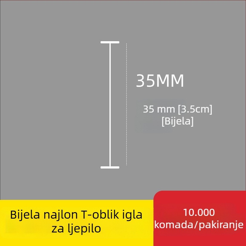 Igla za etikete od najlona, I-oblik, tanka plastična igla, 10.000 kom.; Materijal: reciklirani PP; Primjena: hlače, čarape, duksevi, donje rublje, zavjese, odjeća, stražnja kopča grudnjaka