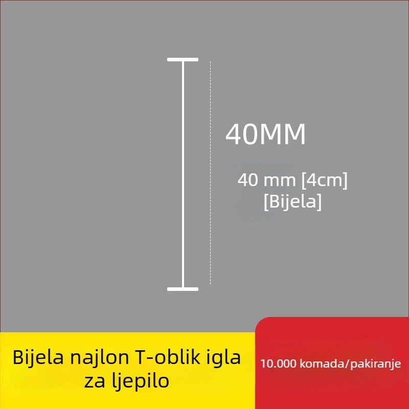 Igla za etikete od najlona, I-oblik, tanka plastična igla, 10.000 kom.; Materijal: reciklirani PP; Primjena: hlače, čarape, duksevi, donje rublje, zavjese, odjeća, stražnja kopča grudnjaka