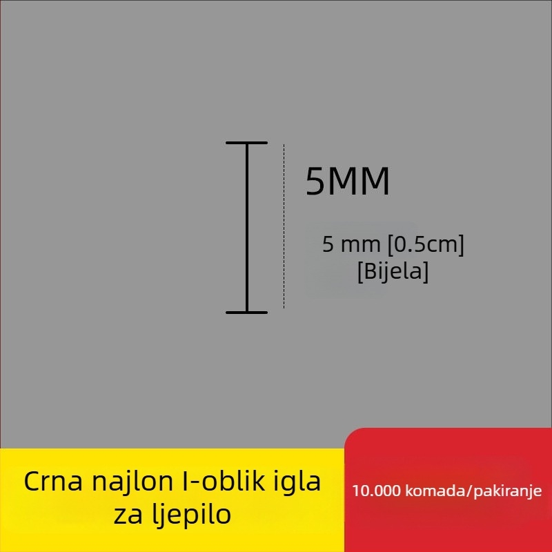 Igla za etikete od najlona, I-oblik, tanka plastična igla, 10.000 kom.; Materijal: reciklirani PP; Primjena: hlače, čarape, duksevi, donje rublje, zavjese, odjeća, stražnja kopča grudnjaka