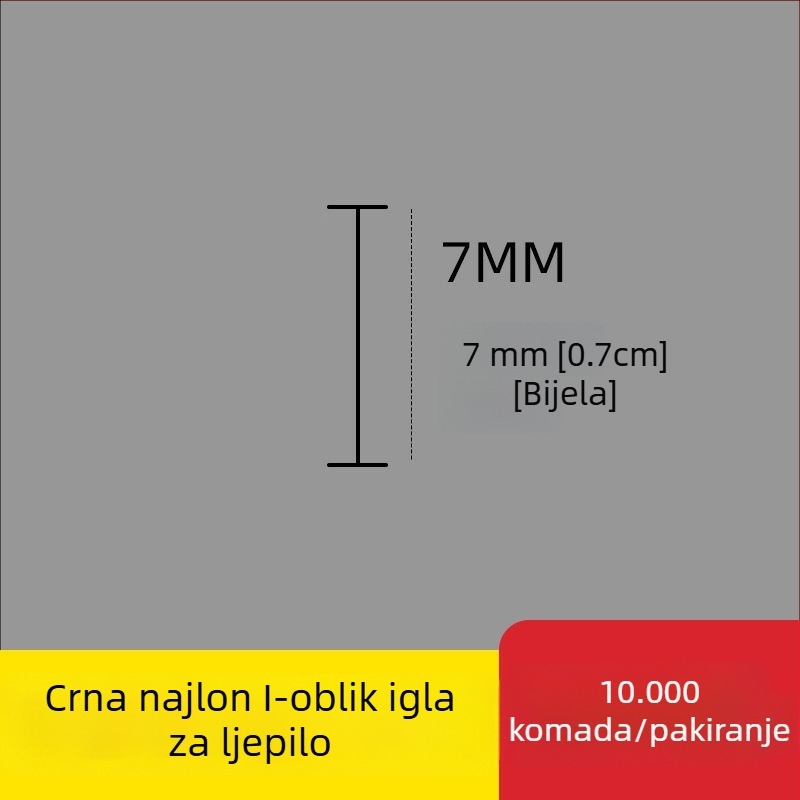 Igla za etikete od najlona, I-oblik, tanka plastična igla, 10.000 kom.; Materijal: reciklirani PP; Primjena: hlače, čarape, duksevi, donje rublje, zavjese, odjeća, stražnja kopča grudnjaka