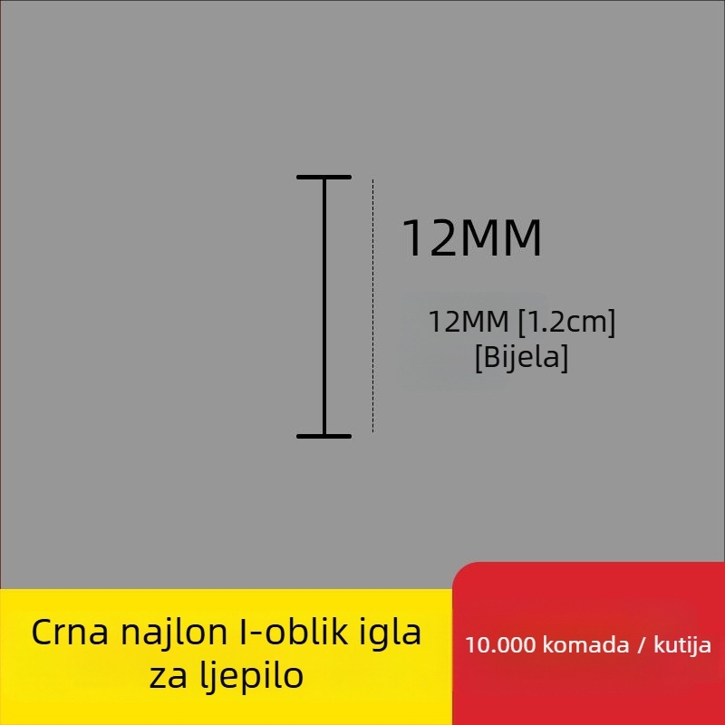 Igla za etikete od najlona, I-oblik, tanka plastična igla, 10.000 kom.; Materijal: reciklirani PP; Primjena: hlače, čarape, duksevi, donje rublje, zavjese, odjeća, stražnja kopča grudnjaka