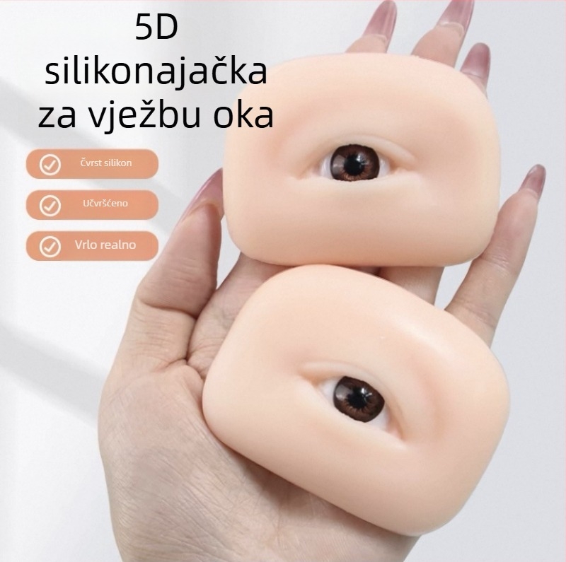 5D silikon modul za vježbanje očiju i obrva za tetoviranje - mekan silikon, 3D simulacija oka i obrva, za početnike