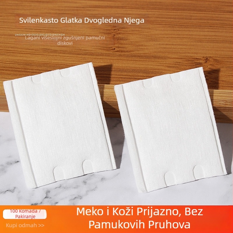 Indy debeli pamukasti diskovi za uklanjanje šminke – bez dlačica, za lice, spremni za privatnu oznaku