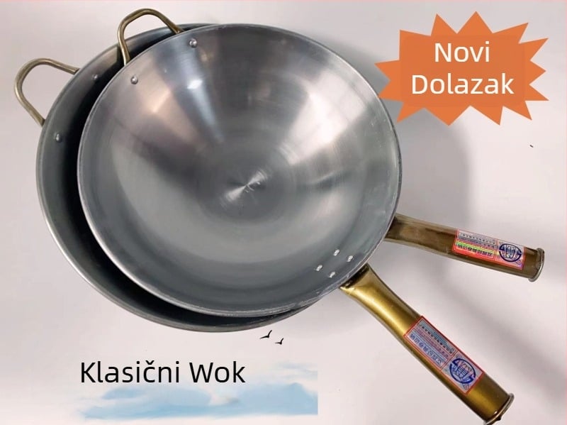Wok, rafinirano željezo, model Curling pan, 1200 g, dubina 10 cm, pogodan za plinsku ploču