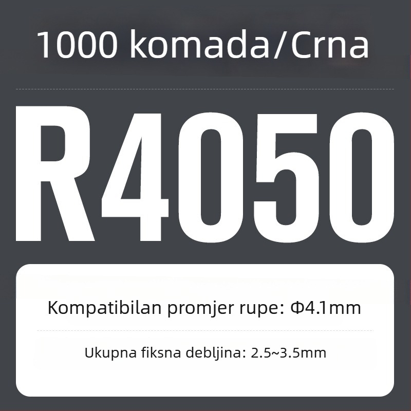 R-tip najlonska zakovica, plastična proširenja i plastična kopča; Materijal: Nylon PA-66; Standard: Nacionalni standard; Tip pin: Zakovice